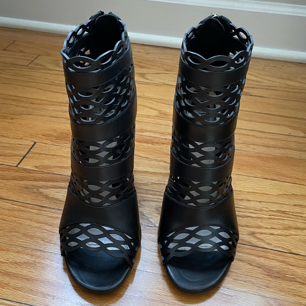 Christian Dior Black Perforated Booties size 38.5
